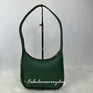 Coach Curve Zip Bag Shoulder Bag In Leather/Gold/Hunter Green CAF11 NWT